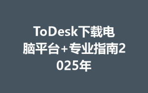 ToDesk下载电脑平台+专业指南2025年-ToDesk