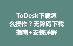 ToDesk下载怎么操作？无障碍下载指南+安装详解-ToDesk