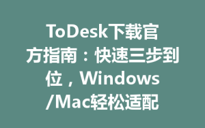 ToDesk下载官方指南：快速三步到位，Windows/Mac轻松适配-ToDesk