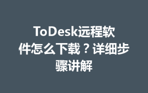 ToDesk远程软件怎么下载？详细步骤讲解-ToDesk