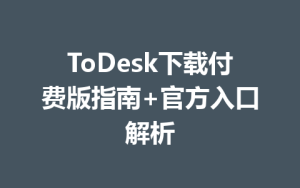 ToDesk下载付费版指南+官方入口解析-ToDesk
