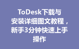 ToDesk下载与安装详细图文教程，新手3分钟快速上手操作-ToDesk