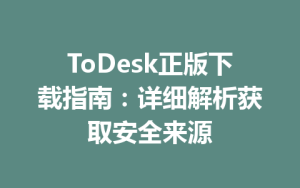 ToDesk正版下载指南：详细解析获取安全来源-ToDesk