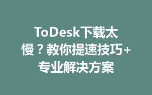 ToDesk下载太慢？教你提速技巧+专业解决方案-ToDesk