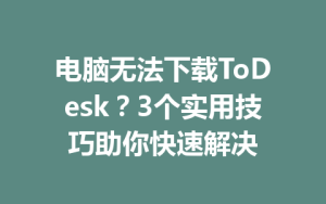 电脑无法下载ToDesk？3个实用技巧助你快速解决-ToDesk