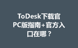 ToDesk下载官PC版指南+官方入口在哪？-ToDesk