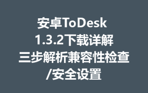 安卓ToDesk 1.3.2下载详解三步解析兼容性检查/安全设置-ToDesk